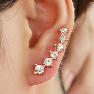 Orecchini per borchie 2 Colore oro Black White Gem 6 Rhinestone Ear Clip Simple Fashion Personality Personality Girl Party Business All-M