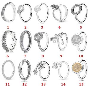 High quality 100 925 Sterling Silver fit p Ring Dragonfly Ring Blossom Four Leaves Bright Halo Jewelry Engagement Lovers Fa4408668