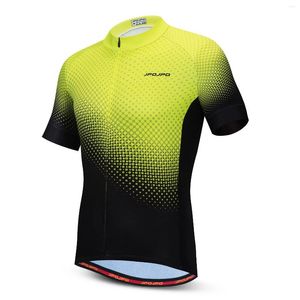 Racing Jackets Summer Bike Jersey Tops Men Short Sleeve Cycling Mountain Bicycle Shirt Sport Cycle Wear Clothes Maillot Yellow