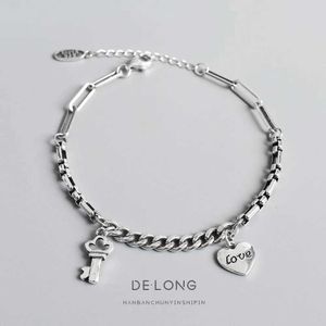 Braggle personalizzato S925 Sterling Sterling Silver Keechchain Design a catena pesante Accessori in stile Cool Womens Q240506