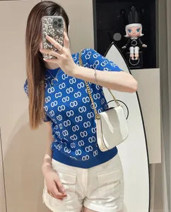 Spring 2024 new fashion designer Womens Knits women's sweater Short sleeve round neck high end top G letter print