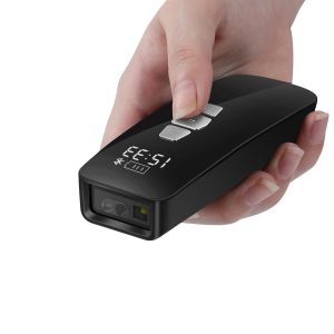 Scanners Mini Bluetooth/Wireless/USB Wird Barcode Scanner 3in1 Código de barras leitor com o sistema de varredura de código LCD Time 1d/2d/qr