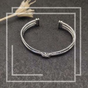 David Yurma Bracelet Brand Designer Jóias de moda para homens homens Pérola prateada de prata Pulseira cruzada pulseira Dy Jóia Bracelete de unhas Bracelete de cabo 5mm 436