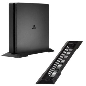 Joysticks PS4 Slim Vertical Stand för PlayStation 4 Slim med inbyggda kylventiler och nonslip Feet Steady Base Mount