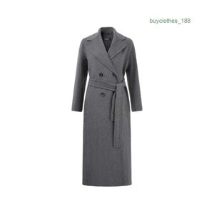 Trench feminina casacos de luxo casaco de moda feminina lã mistura casaco de grife japonês e coreano Longo sobretudo de cashmere Wear maxmaras cv9f