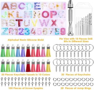 Alphabet silikonowe formy żywicy literowej Numer epoksydowe formy biżuterii z żywicy klęski do odlewania żywicy z tasselsem Blakinem9235745