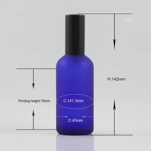 Bottiglie di stoccaggio 100 ml Profumo vuoto Packaging blu vetro blu