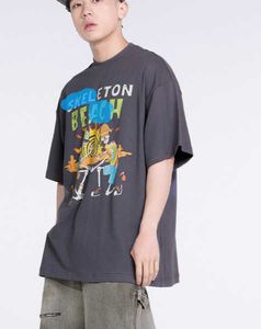 Men's Galieriy Diepot T-shirts BIGTHING Anime Print Personalized American Fashion Brand Short sleeved Trendy Loose T-shirt