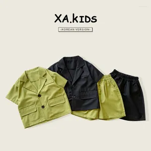 Set di abbigliamento 2024 Still di fascia alta in stile coreano estivo per ragazzi e ragazze versatili sottili due pezzi abiti per bambini