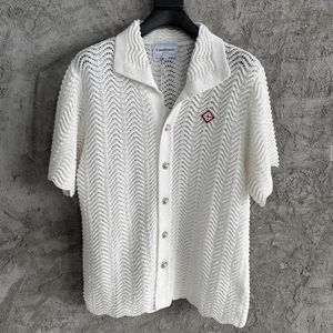 Camisters masculino Mulheres de suéter de moda de moda de topo branco Cardigan de manga curta 2024SSs