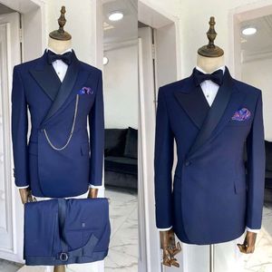 Tuxedos dois homens Casamento Modern Pieces Suits Formal One Button Fit Fit Pockets Pockets