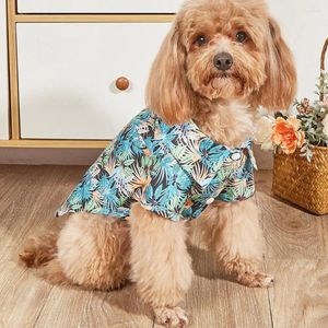 Hundkläder T-shirts Hawaiian Beach Style Coconut Tree Print Spring Summer Small Medium Puppy Tee Shirt Clothes Pet Accessories