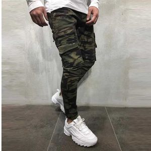 Men's Jeans Autumn Camouflage Style Mens Jeans Joggers Sweatpants Cargo Trendy Hip Hop Solid-Colored Pencil Pants Men Fitness Trousers Y240507