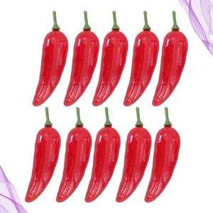 Flores decorativas 36 PCs simulação de decoração de frutas vegetais falsa mini pimenta vermelha de pimenta minúscula pimenta minúscula