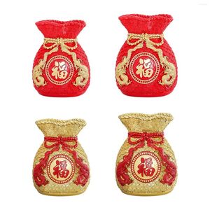 Декоративные цветы китайский год Feng Shui Basin Basin Blessing Bag Bag Vase Decor State Stame для дома многоцелевой