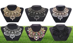 Ppg pGG mody biżuterii Chunky łańcuch Big oświadczenie kryształowe kołnierze dłowe naszyjniki vintage w stylu Indii Bijoux46443566100702