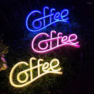 Table Lamps Led Neon Light Holiday Night Lamp Coffee Letter Sign Battery-powered With Flicker-free For Eye-catching