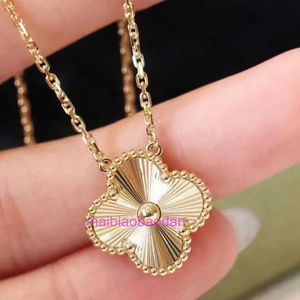 Designer Luxury 1to1 Original Vancllf Fanjia High Edition Fashionable Classic Clover Laser Single Flower S925 Sterling Silver Womens End Niche Internet Celebrity