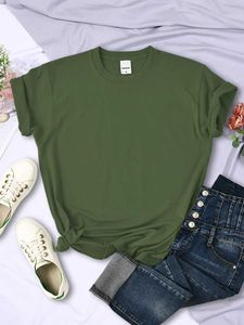 Women's T-Shirt Solid color womens T-shirt comfortable summer T-shirt fully matched with multi-color street clothing loose hip-hop short sleevesL2405