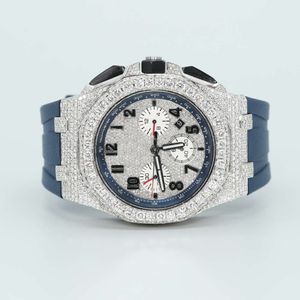 New Arrival Branded Iced Out Aut high Quality Luxury Wrist Watch bvs Clarityを備えた自然な丸いカットダイヤモンドの男性向け