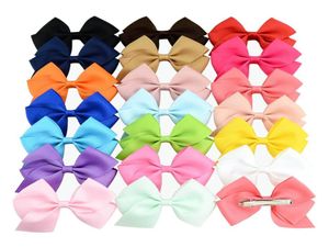 4QUOT Girls Solid Grosgrain Ribbon Capelli Bow Clips Castello a nastro con clip 60PCSlot Fashi