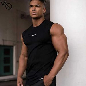 Tanques masculinos Tops Fitness Summer Sports Mens Vest Fitness Running Sleveless T-shirt Slim Fit Training Roupos Y240507