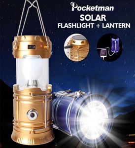 Camping Lamp USB Rechargeable Portable Camping Light Outdoor Tent Lantern Solar Power Collapsible Flashlight Emergency Torch8347128