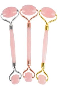 CHAKRA CHAKRO ROSA NATURAL BROSE QUARTO REIKI CRISTAL CRISTAL GUA SHA Roller de beleza Facial Massor Stick com liga Goldplated3833581