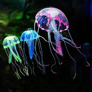 Aquily Luminous Aquarium Decoração de nado artificial Tanque de peixes Subaquático Planta viva Ornamento luminoso Paisagem aquática