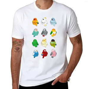 メンズポロスフェザーTシャツの鳥のおかしなかわいいトップメンズTシャツグラフィック