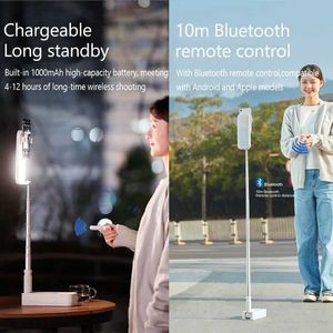 Cell Phone Mounts Holders New Selfie Live Mobile Phone Seat with Led Light Portable Folding Upside Down Wireless Bluetooth Desktop Floor Stand