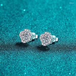 Orecchini per borchie Platinum PT950 1.47ct Moissanite per donne taglio quadrato Fare di lusso Fine gioielli con overinga Diamond Regalo