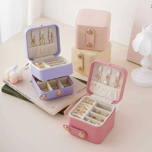 Storage Boxes Bins Rubiks cube jewelry box minimalist storage convenient earring ring mini Q240506