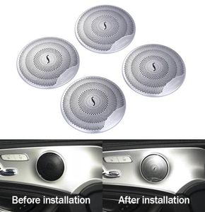 4pcs Car o Speaker Car Door Loudspeaker Trim Cover For 2015-2018 C Class W205/GLC 2016-2018 E-Class Stainless steel9525811