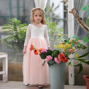 Ресницы оптовая девушка принцесса платье лодыжки с жадным платье для вечеринки, белое кружевное пляжное платье детское одежда E15177