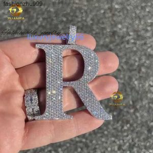 Anpassad isad Pendant Moissanite Diamond 925 Silver VVS Moissanite Letter Halsband Pendant Hip Hop Jewelry