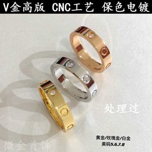 With box A special love ring V-Gold High LOVE Classic and Ring Womens Thick Rose Gold Fashion Luxury Couple with cart original rings