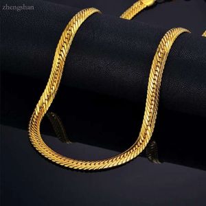 Hiphop för män hiphop halsband 8mm 14k gul guld trottoarkant lång kedja halsband mens smycken colar collier 1979