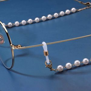 Eyeglasses chains Eyeglasses pearl Chain white Beads plastic Pearl Charm O chain Lobster Mask Hanging Rope Sile Loops Sunglasses Accessory