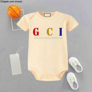 Rompers Summer Newborn Boys Girls Designer Print Fashion Luxury Pure Cotton Dripting Dombsuit Дети комбинезоны детская одежда G00127