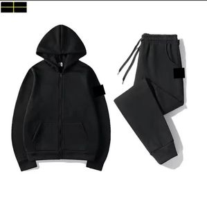 Steinjacke Island Männer Frauen Casual Trainingsanzug Frühling Herbst Herren -Sets Solid Color Sportswear Marke Hoodie Hosen Kleidung Fashion 2 Stück Set Sports Anzüge K8