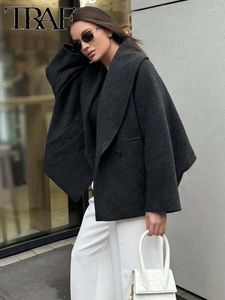 Женские куртки винтаж повседневные шикарные женские пиджаки с длинным рукавом свободное пальто мода 2024 зима для верхней одежды