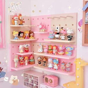 Kawaii arrangör hängande vägg förvaring rack hyllan 10 st/set dekoration kreativt hål bräda badrum hårband små föremål rack