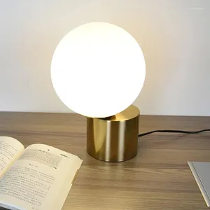 Table Lamps Nordic Glass Ball Lamp Bedroom Bedside Household Simple Modern Living Room Column Desk