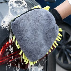 Luvas Luvas de carro Luva Chenille Coral Microfibra Luvas de carro Cleaning Toalha pano Raninhos de luva de cera Detalhando ferramentas de limpeza de escova