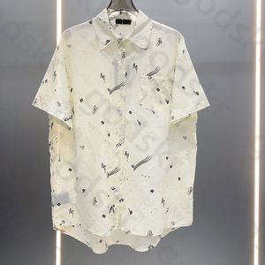 Carta Imprimir camiseta fina feminino verão verão solto lapela casual blusa de manga curta camisa clássica