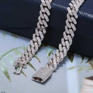 Super september 925 Silver Single Rows 6mm 8mm 10mm Iced Out D Color VVS Moissanite Diamond Necklace Cuban Link Chain Armband
