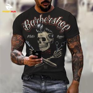 Erkek Tişörtleri T-Shirt 3d Baskı Gündelik Kısa Kol Harajuku Üstler Büyük Boy Giyim Yaz Adam Mem's Street Giyim Tees Moda Modaya Modeli Berber