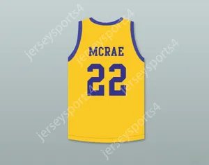 Custom Nay Mens Youth/Kids Anfernee Hardaway Butch McRae 22 Western University Yellow Basketball Jersey con patinetto blu patch top top cucitura S-6xl