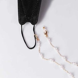 Eyeglasses chains 2024 New Korean Vintage Rhinestone Bead Eyeglass Holder Mask Chain Strap Hang On Neck Glasses Chain For Women Glasses Strap